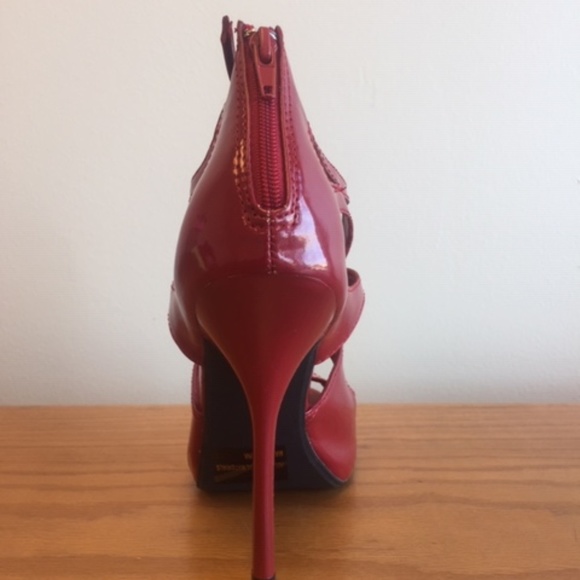 Qupid Red Strappy Heels - Picture 4 of 5